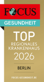 FOCUS-Siegel „TOP Regionales Krankenhaus 2026 – Berlin“ FOCUS-Siegel „TOP Regionales Krankenhaus 2026 – Berlin“